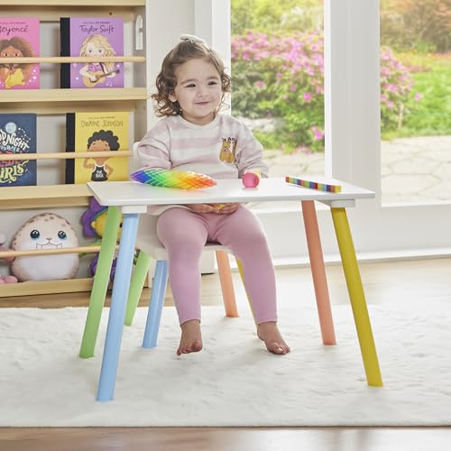 Juego de Mesa y Silla arcoíris para niños