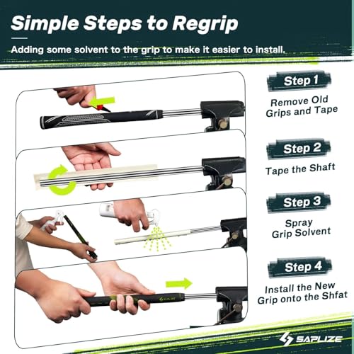 Image of SAPLIZE Golf Grips Set of 13 with Solvent Kit, Oversize, Rubber Golf Club Grips, Red CC01S Series