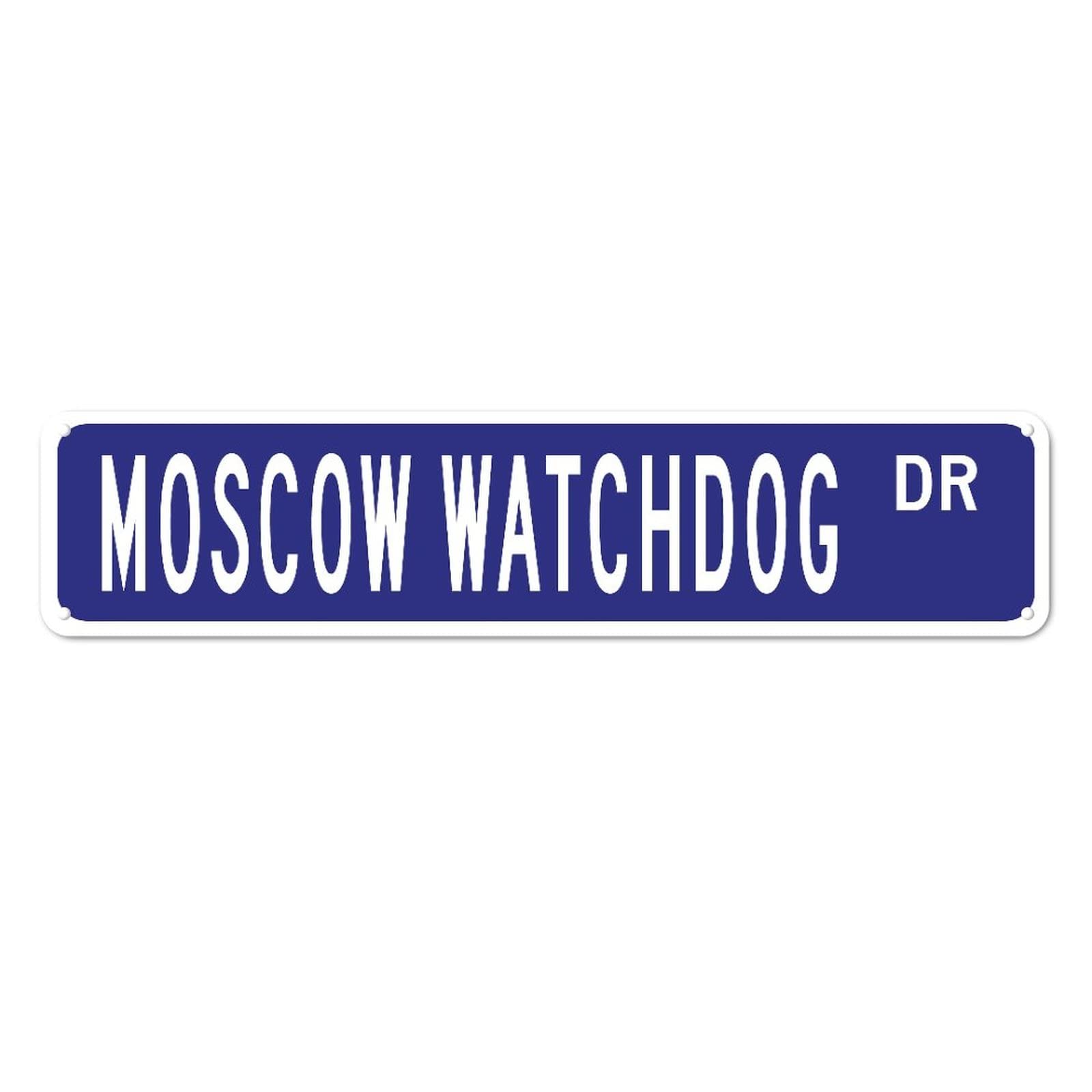 Moscow Watch Dog DR Retro Tin Signs Plaque Aluminum Metal Sign Quotes Home Kitchen Garden Wall Funny Pub Club Decoration 4x16 Inch