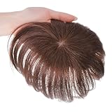 Natillia 部分ウィッグ 人毛100％ 前髪あり 【日本人女性企画監修】 ナチュラル 自然 ボリュームアップ 白髪隠し 薄毛カバー かつら ポイントウィッグ トップカバー レディース 女性(イエローブラウン)