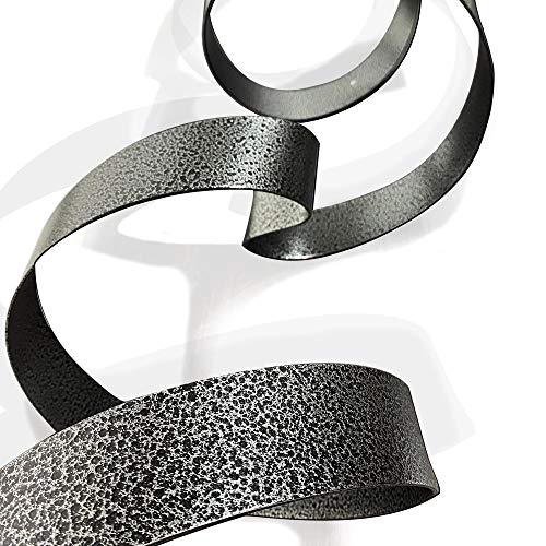 Statements2000 Handcrafted Modern Metal Wall Art - Hammered Black Abstract Wall Sculpture - Metallic Hanging - Home Decor - Titanium Twist By Jon Allen #TOP2