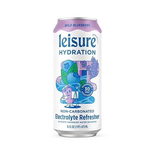 Miniatura 3 de Leisure Refrescante de Electrolitos de Hidratación Sin Gas, Sabor Arándano Silvestre - Bebida de Agua Mejorada con Nutrientes y Bajo Contenido de