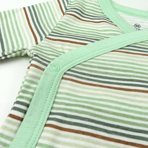 Image of HonestBaby Baby 3-Pack Organic Cotton Long Sleeve Side-snap Kimono Bodysuits