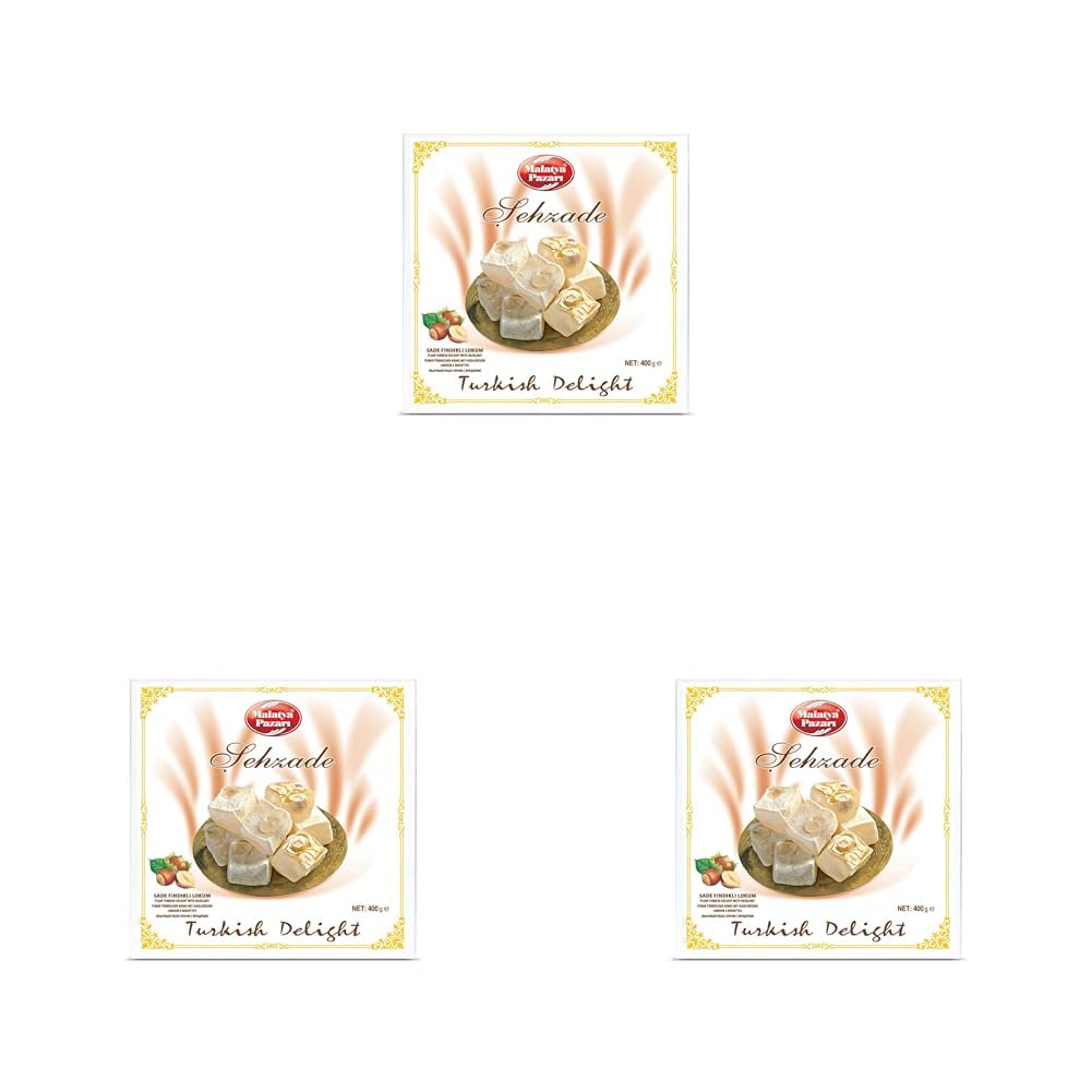 Malatya Pazarı Şehzade Sade Fındıklı Lokum Kutulu 400 Gr (3 paketi)
