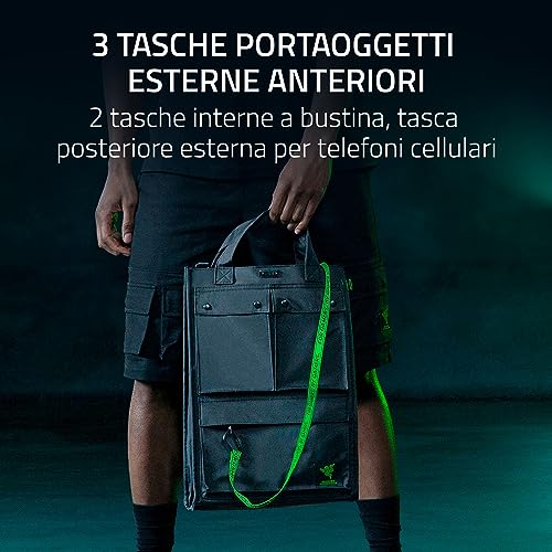 Xanthus Tote Bag - Tote bag streetwear (scomparto imbottito dedicato per laptop (fino a 16"), finitura idrorepellente, trasporto bidirezionale con tracolla staccabile) Nero - Gadget - Immagine 7
