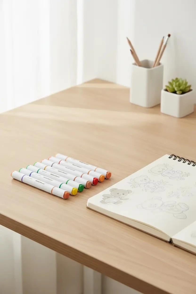 Miniso Lisanslı Butterbear Serisi 12 Renk Yumuşak Uçlu Marker Seti 15.5 Cm, 2020714010100
