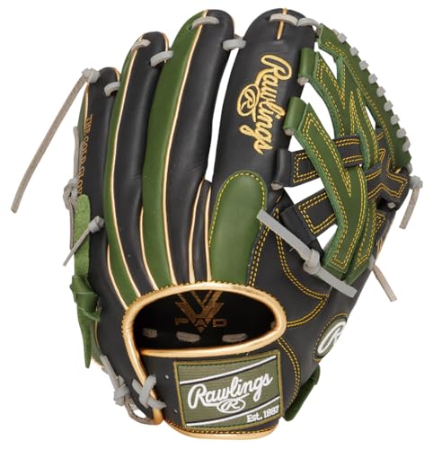 Rawlings Baseball Glove Soft Hyper TECH Color SYNC All-Around GR6HTCN65 Black/ML Green, 11.75 inch *for Left Throwing