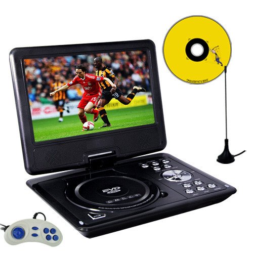 New Update Buyee 7-Inch Swivel Screen Handheld Portable DVD Player Remote Car Adapter DVD VCD Cd Sd Mp3 Mp4 USB TV Game in Car Car Adapter