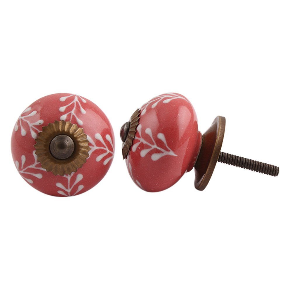 IndianShelf 2 Piece Red Leaf Ceramic Drawer Knobs for Kitchen Cabinet Hardware Door Pulls Decorative Dresser Premium Fancy (B06WD7YRVF) Amazon Price History, Amazon Price Tracker