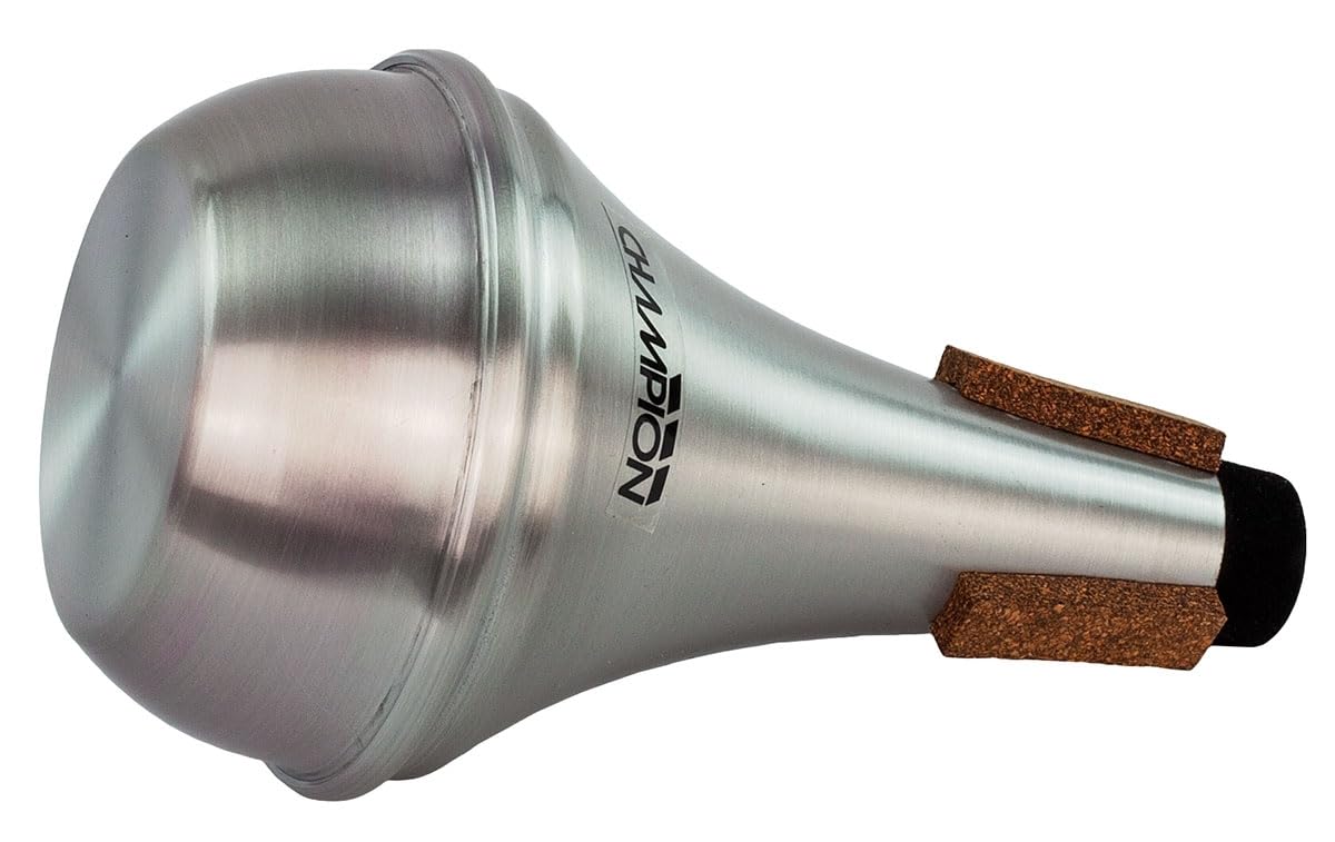 CHAMPION Music Premium Trupmet Straight Mute Cup with Cork Surround and Protective Felt Band - Black/Aluminum/Cork - Image 3