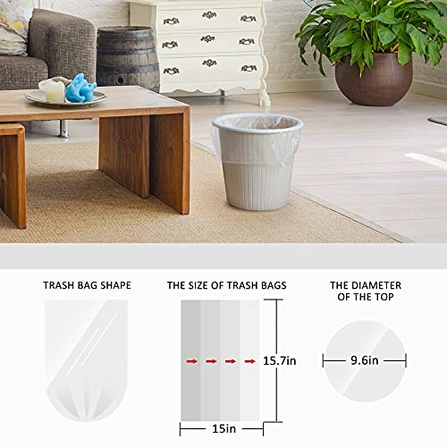 image for Teivio 1.2 Gallon 220 Counts Strong Trash Bags Garbage Bags, Bathroom 