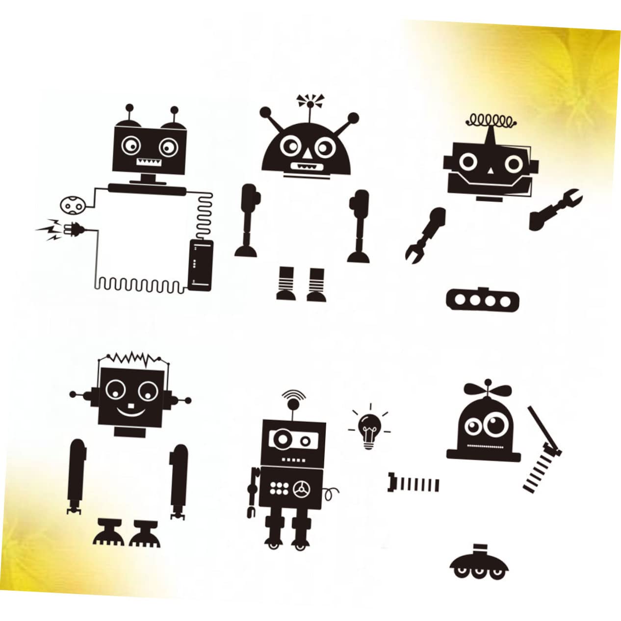 VICASKY 12pezzi Adesivi Interruttore Robot Creativi Per Decorazioni Murali Stickers Rimovibili Per Camerette e Salotti Design Unico