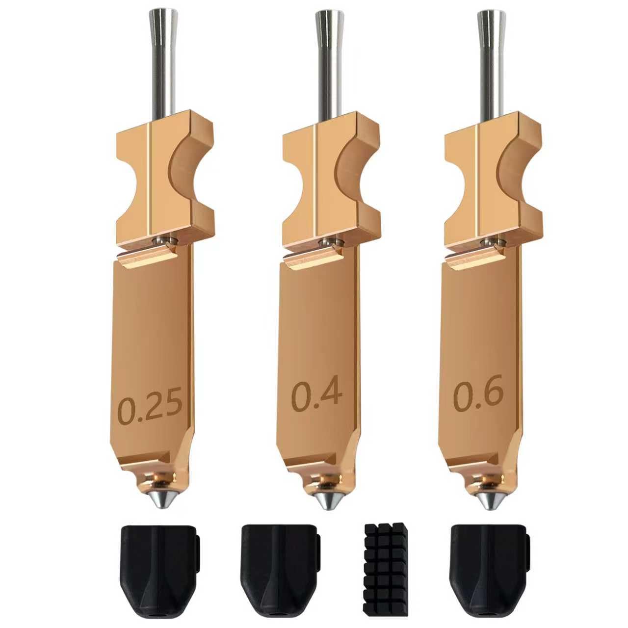 HzdaDeve 3PK Upgraded 0.25MM 0.4MM 0.6MM Hotend Kit for Flashforge AD5X Quick-Detachable Nozzle Extruder Quick Release Nozzle Heater Block Throat Tube with Extra 3PK Silicone Cover 1PK Nozzle Brush-picture-15