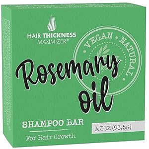Rosemary Oil Shampoo Bar for Hair Growth, Strengthening. With Rice Protein, Jojoba, Castor Oil. Eco Friendly, Vegan. Color Safe, pH Balanced. No Harsh Chemicals. Higher Concentration Than Liquid