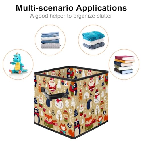 Boîte de rangement pliable en tissu Noël cube déco - 3