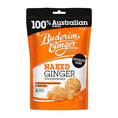 Buderim Uncrystallised Naked Sweet Ginger 175g – Chunks Of Pure Ginger Ideal For Baking Or Snack