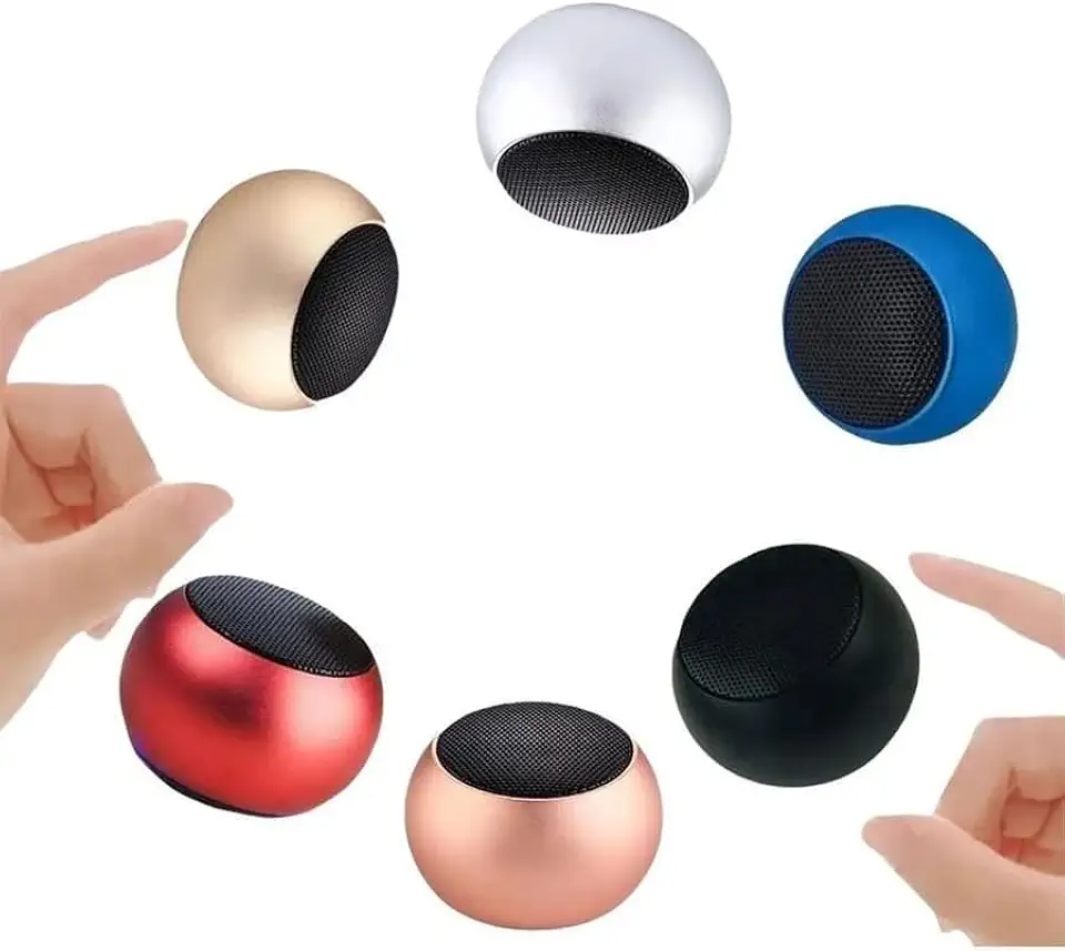 Mini Caixinha de Som Portátil Esférica, Alto-Falante Bluetooth Compacto, Design Redondo, 50x33mm (ROSE)