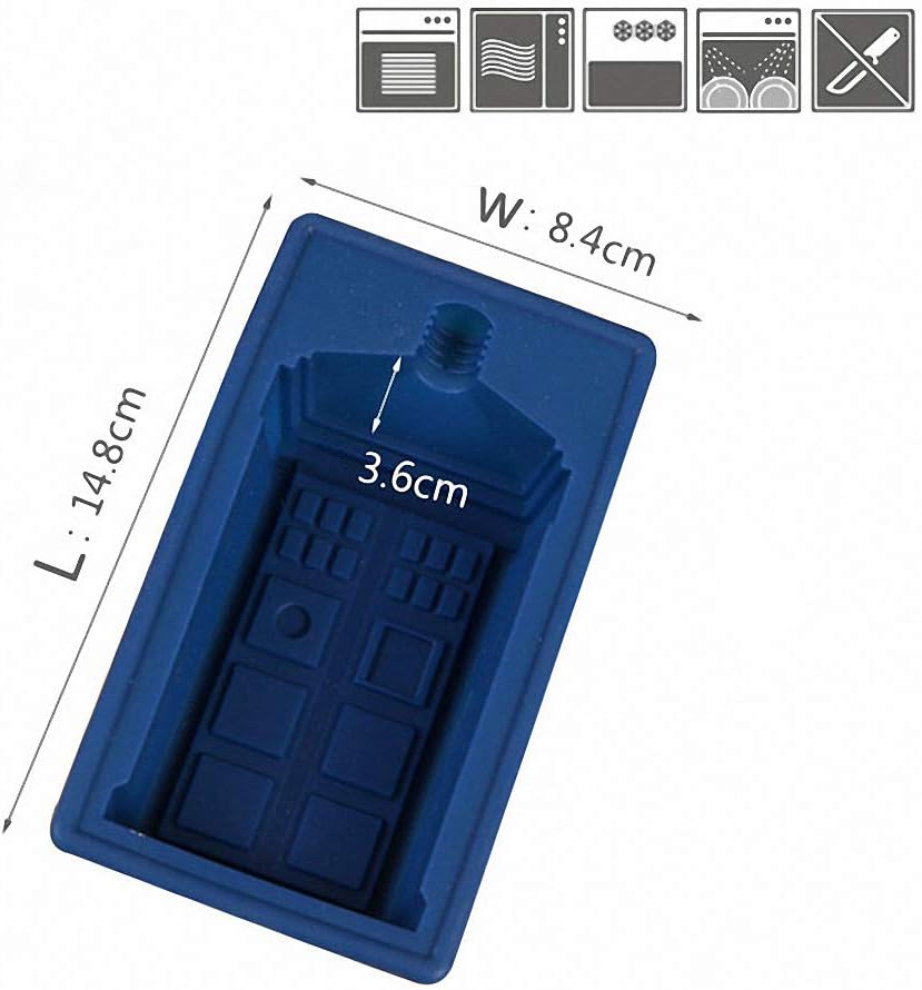 Tardis Ice Cube Trays Dr. Who Silicone Ice , Cake Muffin Baking Pan,