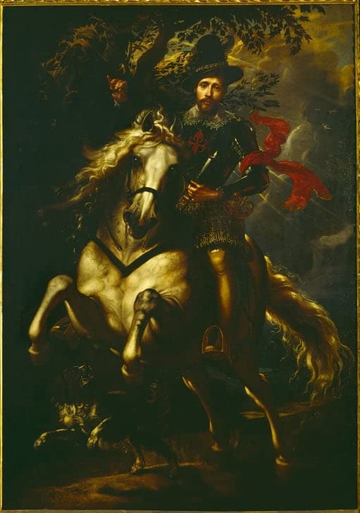 Peinture Carlo Doria à cheval Rubens poster mural grand format décoration de bureau en toile