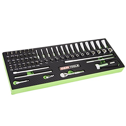OEMTOOLS 23997 Mechanic's Set (64 Piece 1/4 In. Drive), 1 Pack, Chrome, 64 PC