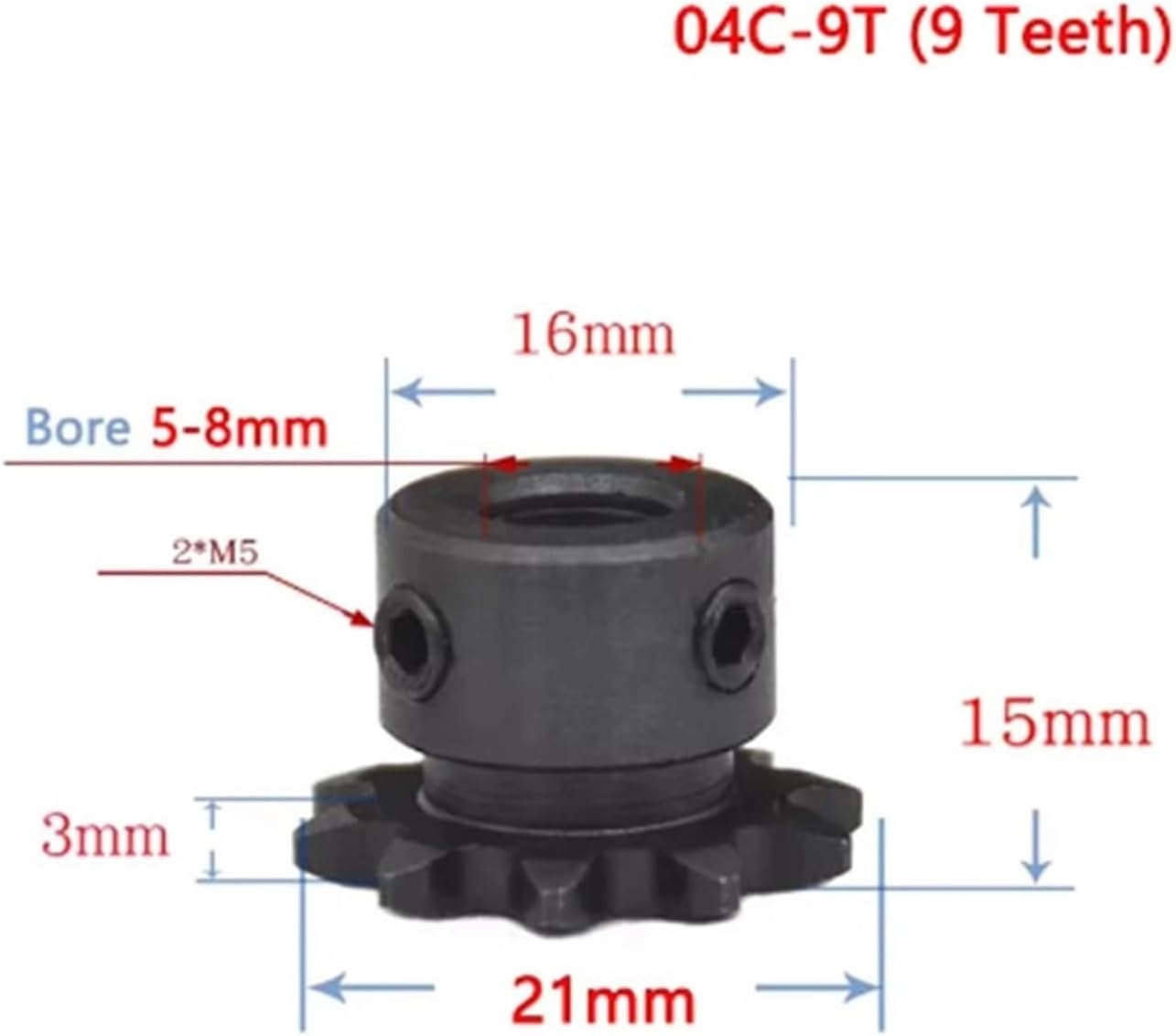 1 szt. Koło zębate 9 zębów 10 zębów otwór 5 6 8 10mm Skok 1 4 6 35 mm 6 mm 04C-9T
