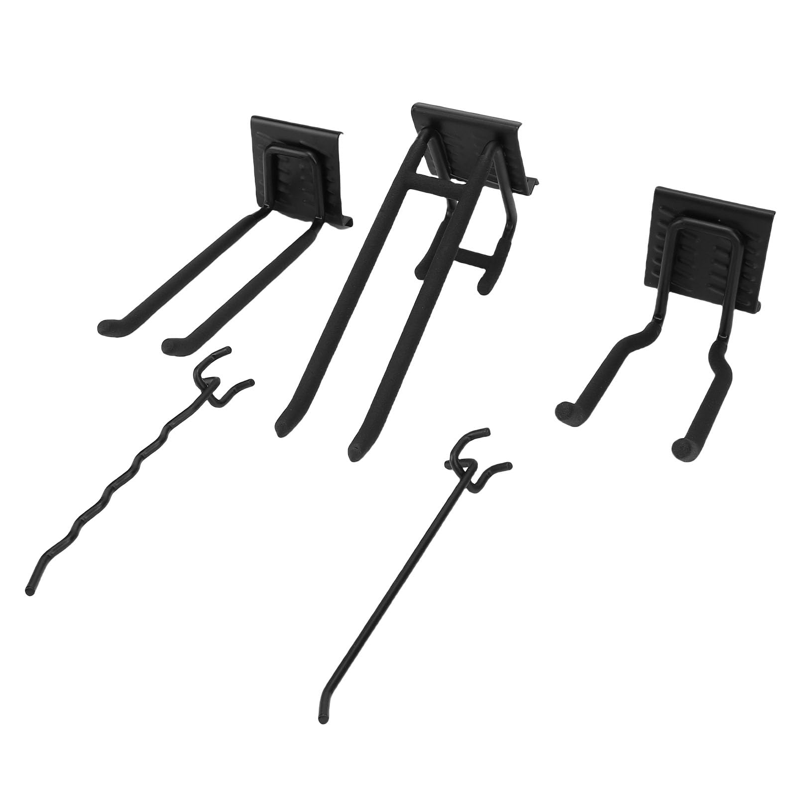 Drfeify Organizador de Herramientas de Garaje para Montaje en Pared, Estante de Almacenamiento de Herramientas de Garaje de Metal con 3 Tablas de Ranuras de 16,5 Pulgadas y 10 Ganchos Ajustables