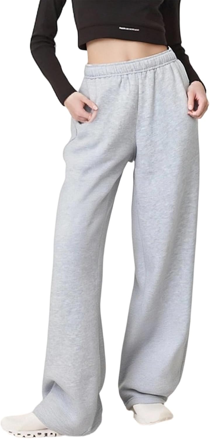 Muineobuka Women Y2K Baggy Sweatpants High Rise Elastic Waist Parachute Pants Teen Girl Fall Winter Going Out Trousers