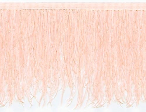 Ostrich Feather Fringe Trim | Available in 25 Colors | Priced per Yard (Pale Peach)