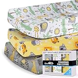 GROW WILD Changing Pad Cover 3 Pack | Soft & Stretchy Jersey Cotton | Baby Changing Table Pad Cover | Diaper Changing Pad Covers for Girls and Boys (Animals & Safari)