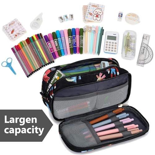 Image of Mountain guest Pencil Cases for kids, Large Capacity Pencil Pouch, Office College School Marker Organizer Case pen for Men Women Adult Teens