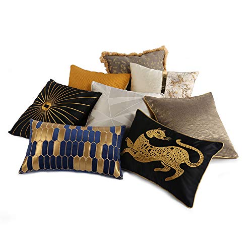 Fundas De Cojín Funda De Almohada Decorativa del Sofá del Dormitorio del Bordado De La Textura De Empalme De Lujo Beige 45X45Cm con Núcleo