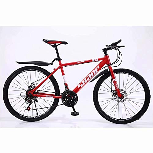 NOVOKART Bicicleta de Montaña Unisex 24 Pulgadas, Adolescents MTB, Adecuada para niños y Estudiantes, Rojo, Rueda de radios, Cambio de 24 etapas