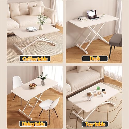 Table de salle à manger pliante, bureau de cuisine en bois, hauteur réglable, table pliable pour salon et chambre à coucher, 90 x 60 cm / 35x24in