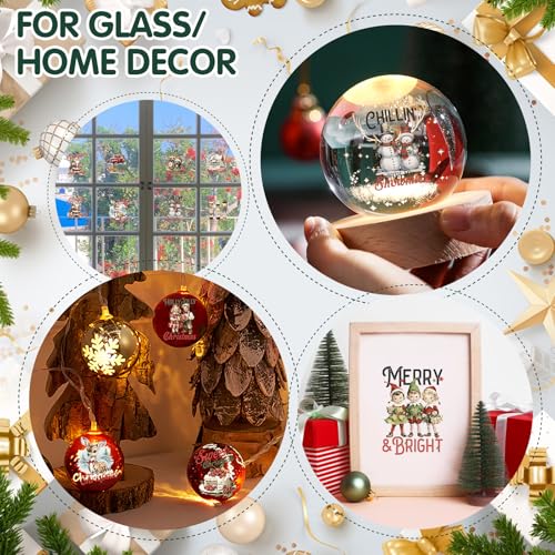 Image of ZMRU 24 Sheets Vintage Christmas Rub On Transfers for Crafts, Rub On Transfers Christmas for Wood,Furniture Decals, Glass, Porcelain, Leather, Canvas, Fabric Projects,3 * 3inch(Vintage Christmas)