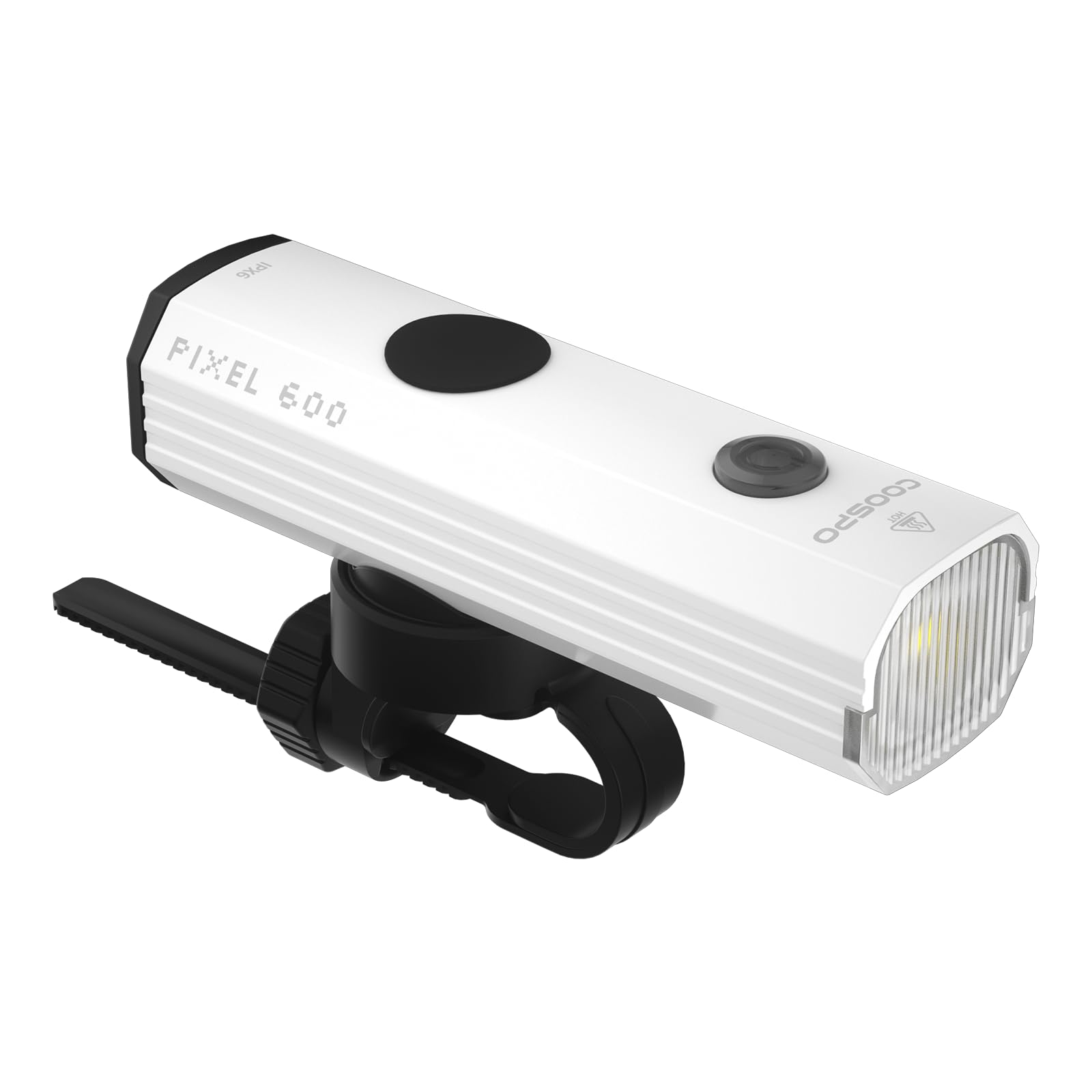 COOSPO PIXEL Bike Light 600 Lumens,Type-C Rechargeable Bicycle Headlight for Night Riding,Waterproof 4 Modes Cycling Light for E-Bike/Road/Mountain/City Bike(White)
