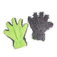 Baceyong Fünf Fingerhandschuhe Auto Reinigung Waschstaub Entfernung Mikrofaser 2pcs