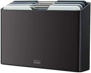 Joseph Joseph 60186 Folio 4-częściowy zestaw desek do krojenia oznaczonych kolorami ze stojakiem (normalny) -grafit, plastik, regularny