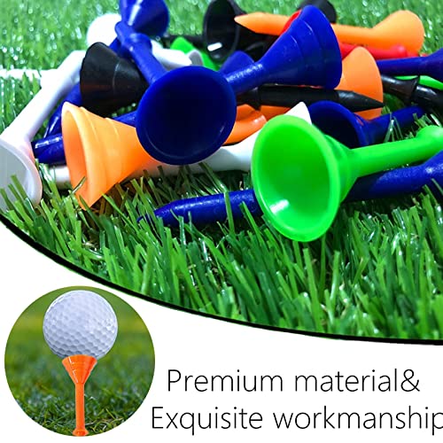 Bramasole Golf Tees Plastic 3 1/4 Inch Step Up Unbreakable Value 30/50 Pack, Pro Upgrade Long 83 Mm Durable Stable Assorted Tee, Reduce Friction Side Spin For Golfer Practice (50 Pack, Blue+Orange) #TOP3