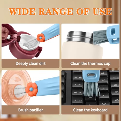Image of Vanjua 3 in 1 Cup Lid Gap Cleaning Brush Set, Multifunctional Bottle Cleaning Brush, Cup Lid Gap Cleaner, Home Kitchen Crevice Brush Tools (3 Pack)