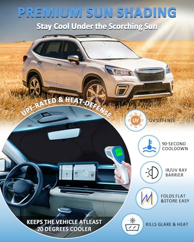Image of Sun Shade for 2014 2015 2016 2017 2018 Subaru Forester Windshield Sunshade