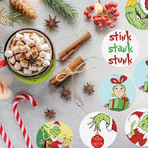 Denylopro8pcschristmasdiamondcoasterskitswithholderdiychristmasdiamondartcoasternonslipcoasterforadultsxmasholidaydiamondkitssuppliesforwinterchristmasholidaygift  Urban Country Home Decor Denylo pro 8 pcs christmas diamond coasters kits with holder diy christmas diamond art coaster non slip coaster for adults xmas holiday diamond kits supplies for winter christmas holiday gift  urban country home decor