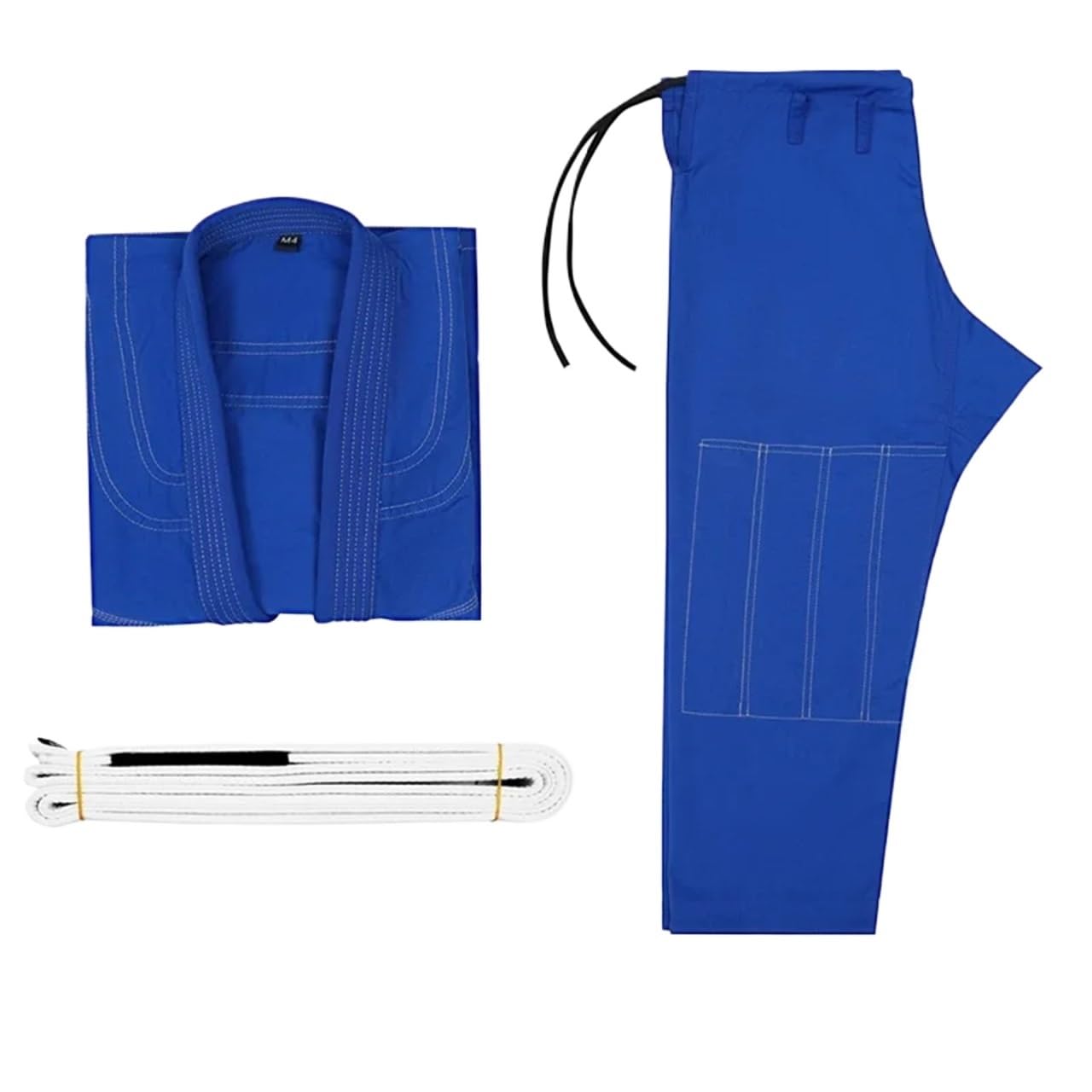 Jiu-Jitsu-Gi-Anzug for Herren, BJJ-Gi, Damen, Grappling, einlaufvorbehandelt, schweißableitend, maschinenwaschbar, leicht – mit Gürtel FüR MäNner Frauen