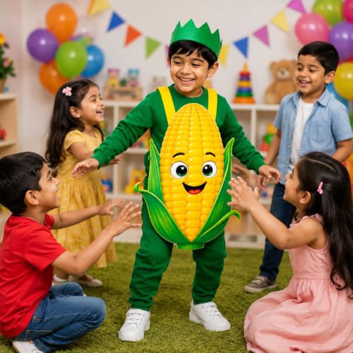 Image of Raj Costume Kids Fruit & Vegetable Fancy Dress Costume | Soft Felt Fruit and Vegetable Cutout Costume for Boys & Girls | School Annual Function