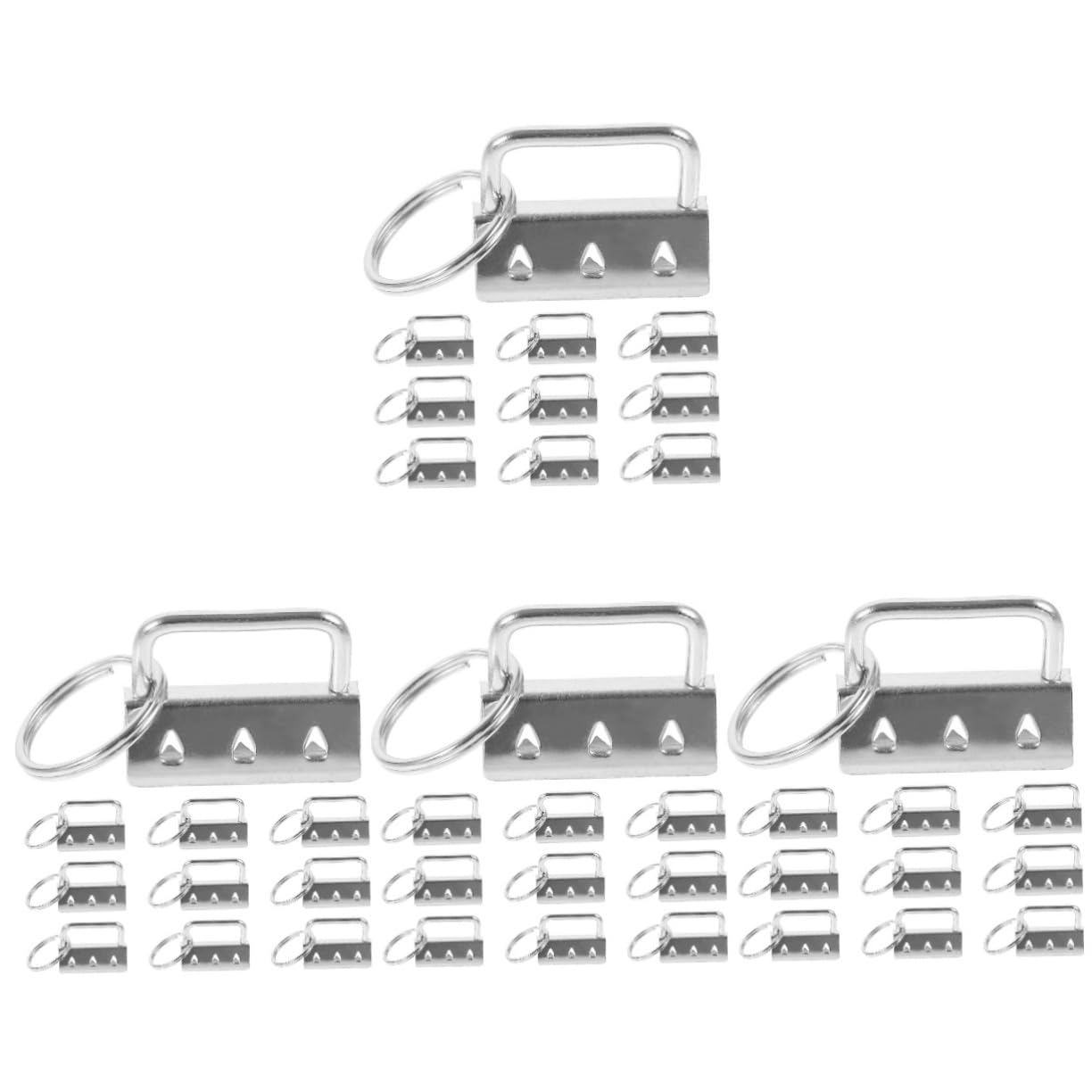 STOBOK20 Pcs Metal Webbing Tail Clip Wrist Tape Tools Key Lanyard Keyring Wristlet Clips Hardware Wrist Bands Clip Ins Keychain Ribbon Ends Clamps Wristlet Keyring Fob Handbag Key Ring