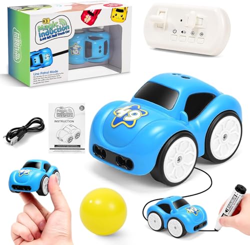 Image of TOYTASTIC Automatic Line Following Car, 2.4Ghz Smart Sensor Super Mini Cars, Gestures Inductive Car that Follows Drawn Line, Smart Automatic Avoidance Desktop Vehicle (Multi Colors)