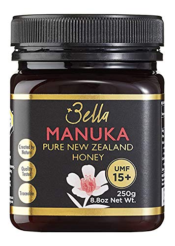 Bella New Zealand Manuka Honey Certified UMF 15+ (MGO 515+) | 8.8oz | 250g | Raw Super Premium 100% NZ Manuka Honey | Non-GMO, Halal, Supports Immunity Naturally