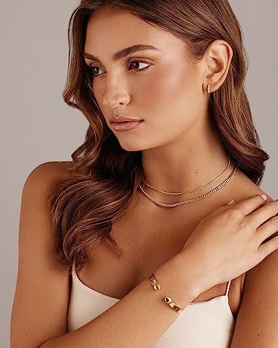 PAVOI 14K Gold Plated Stainless Steel Bangle Bracelets for Women | Inspirational Engraved Adjustable Mantra Cuff Bangle | Personalized Gift for Her Mom Sister | Birthday Gifts for Women3