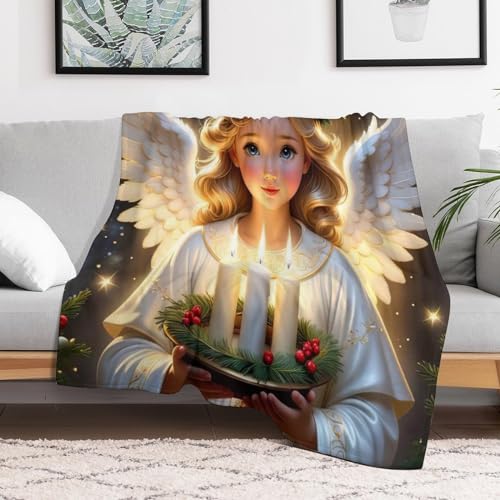 Manta de franela suave de ángel con acabado premium acogedor de 140 x 180 cm 3