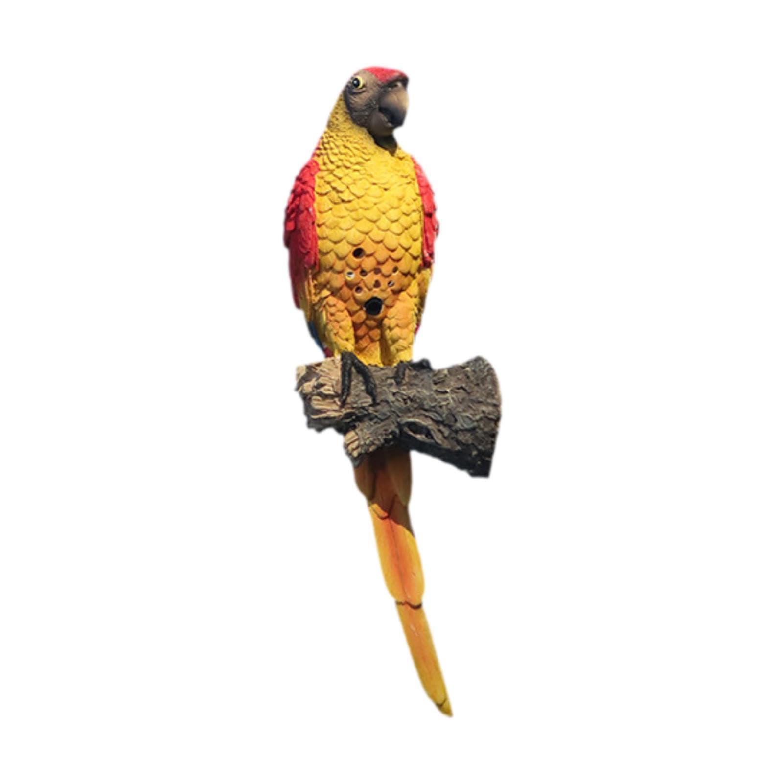 Perroquet en résine pour décoration d'arbre et jardin de 33 cm