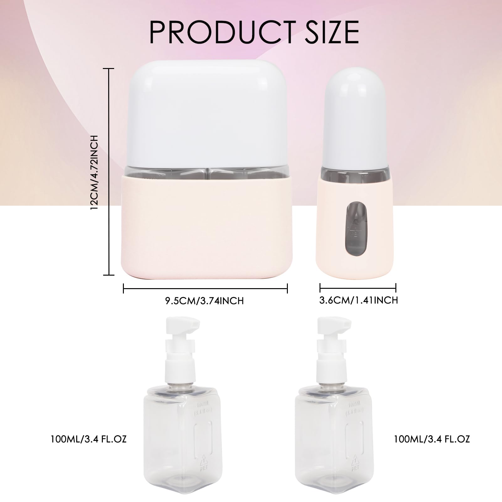 Songaa Bottiglie da viaggio a prova di perdite, contenitori da viaggio 2 in 1 per articoli da toeletta, bottiglie di plastica ricaricabili con coperchio, accessori da viaggio per shampoo, balsamo